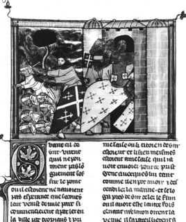 The Romance of Godefroy de Bouillon, first crusade. Crusaders pursuing Saracens