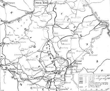 Carte du Luxembourg et de la Belgique