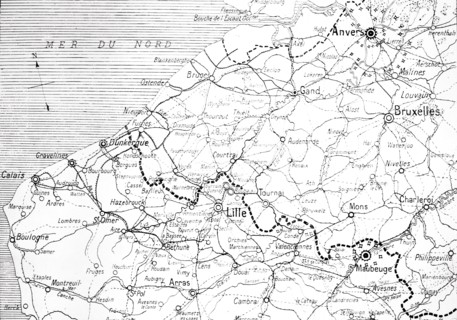 Map of the Franco-Belgian border