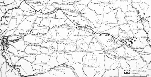 Map of the First Battle of the Marne