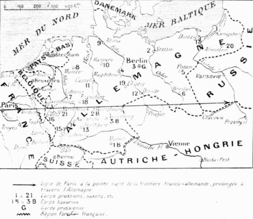 Map of the Franco-German border
