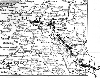 Carte de la première bataille générale
