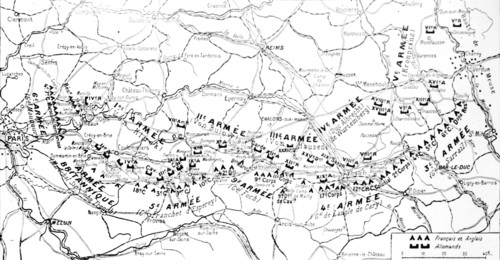 Map of the locations of the army on 5th September 1914