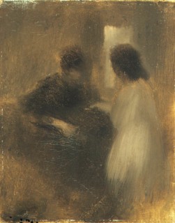 Carrière, Female silhouettes in an interior
