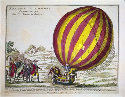 Descente du ballon à gaz gonflé à l'hydrogène
