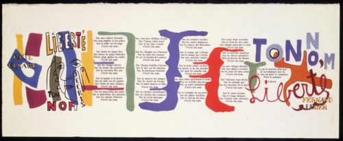 Léger, Illustration du poème "Liberté" de Paul Eluard