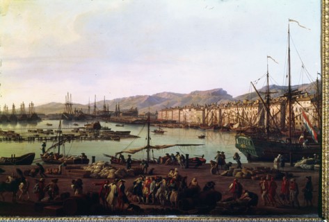 Vernet, Troisième vue de Toulon, vue du vieux port, prise du côté des magasins au vivres (détail)
