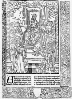 Louis le Pieux accédant au trône après la mort de Charlemagne