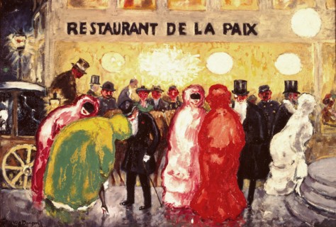 Dongen, Restaurant de la Paix: masked guests at the entrance