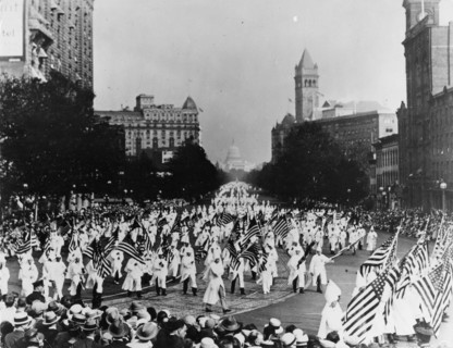 Ku Klux Klan marching in Washington, D.C. 1926.