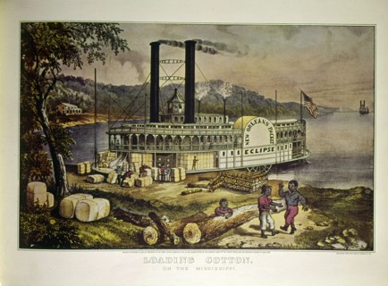 Chargement du coton sur le Mississippi