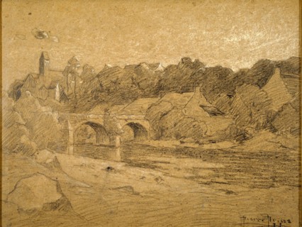 Prins, Eglise et pont à la campagne