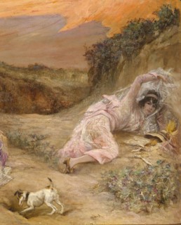 Clairin, Sarah Bernhardt and a friend on the beach at Belle Isle (detail)