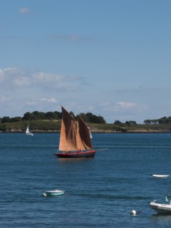 Voiliers au large de l'ile de Berder en Bretagne