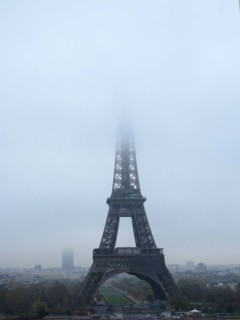 The Eiffel Tower, fog