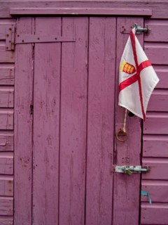 Porte avec le drapeau de Jersey