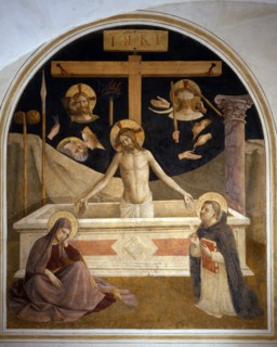 Fra Angelico, The Entombment and symbols of Passion