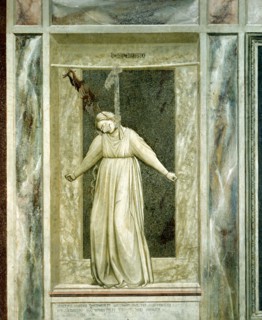Giotto, Allegories of Virtues and Vices: Desperation