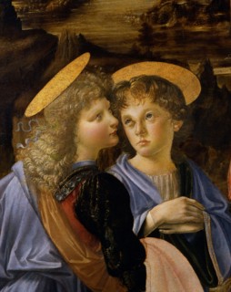 Verrocchio et De Vinci, Le Baptême du Christ (détail)