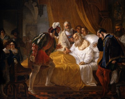 Mussini, La mort de Léonard de Vinci dans les bras de François 1er