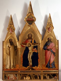 Nardo di Cione, The Trinity with Saint Romuald and John the Baptist