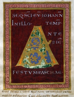 Evangéliaire de l'Ecole de Reichenau, Lettrine "A"