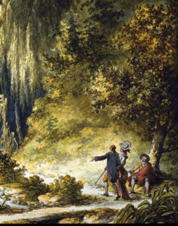 Petit Trianon à Versailles : vue de l'entrée de la grotte (détail)