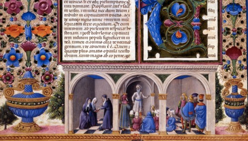 Bible de Borso d'Este, Prologue du Livre des Prophètes (détail)