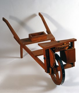 Maquette d'une machine dessinée par Léonard de Vinci