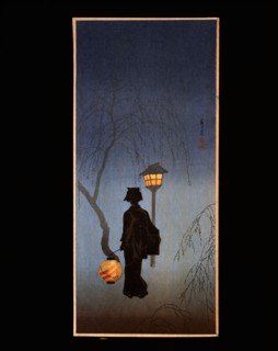 Shotei, Femme avec une lanterne par une soirée printanière