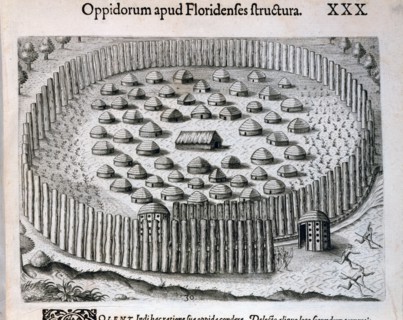 Village fortifié d'une tribu indigène de Floride