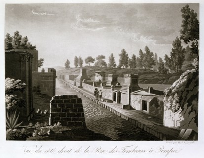 Fumagalli, Vue du côté droit de la rue des tombeaux à Pompei