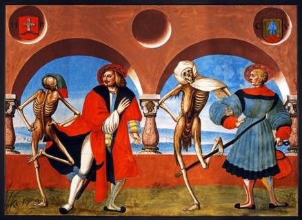 Kauw, The Dance of the Death cycle: Death with the Burgher and the Stallholder