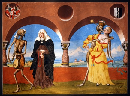 Kauw, La Danse des Morts : la Mort avec la veuve et la jeune fille