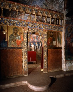 Inside the church of the Agios Nicolaos Tis Stegis monastery in Cyprus