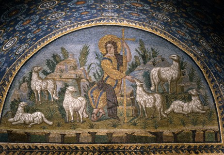 Mausolée de Galla Placidia à Ravenne : lunette du Bon Pasteur