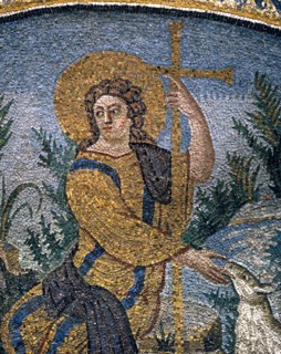 Mausolée de Galla Placidia à Ravenne : lunette du Bon Pasteur (détail)