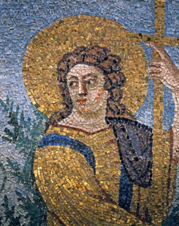 Mausolée de Galla Placidia à Ravenne : lunette du Bon Pasteur (détail)
