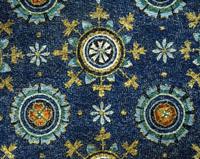 Mausolée de Galla Placidia à Ravenne : voûte étoilée (détail)