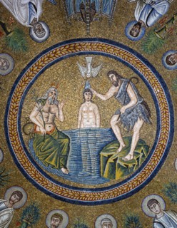 Baptistère des Ariens à Ravenne : coupole (détail)