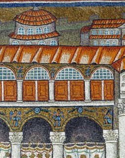 Basilique Sant'Apollinare Nuovo à Ravenne : palais de l'empereur Théodoric le Grand