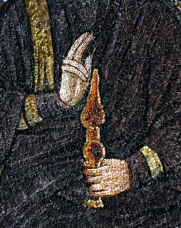 Basilique Sant'Apollinare Nuovo à Ravenne : Le Christ en Majesté entre les archanges (détail)