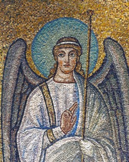 Basilique Sant'Apollinare Nuovo à Ravenne : Le Christ en Majesté entre les archanges (détail)