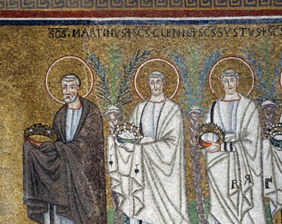 Basilique Sant'Apollinare Nuovo à Ravenne : saint Martin ouvrant la procession des saints martyrs