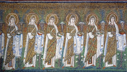 Basilique Sant'Apollinare Nuovo à Ravenne : la procession des Vierges martyres