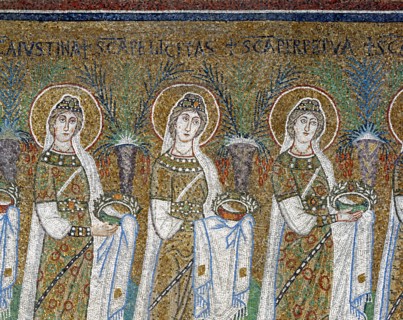 Basilique Sant'Apollinare Nuovo à Ravenne : la procession des Vierges martyres (détail)