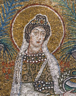 Basilique Sant'Apollinare Nuovo à Ravenne : la procession des Vierges martyres (détail)