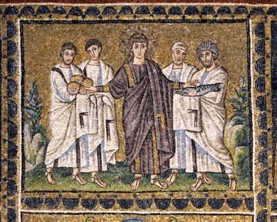 Basilique Sant'Apollinare Nuovo à Ravenne : la Multiplication des pains et des poissons