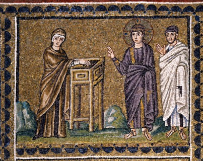 Basilique Sant'Apollinare Nuovo à Ravenne : L'obole de la pauvre veuve