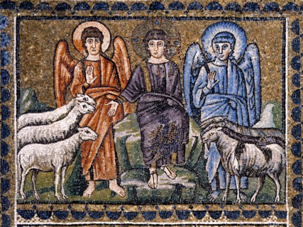 Basilique Sant'Apollinare Nuovo à Ravenne : Le Christ séparant les brebis des chèvres